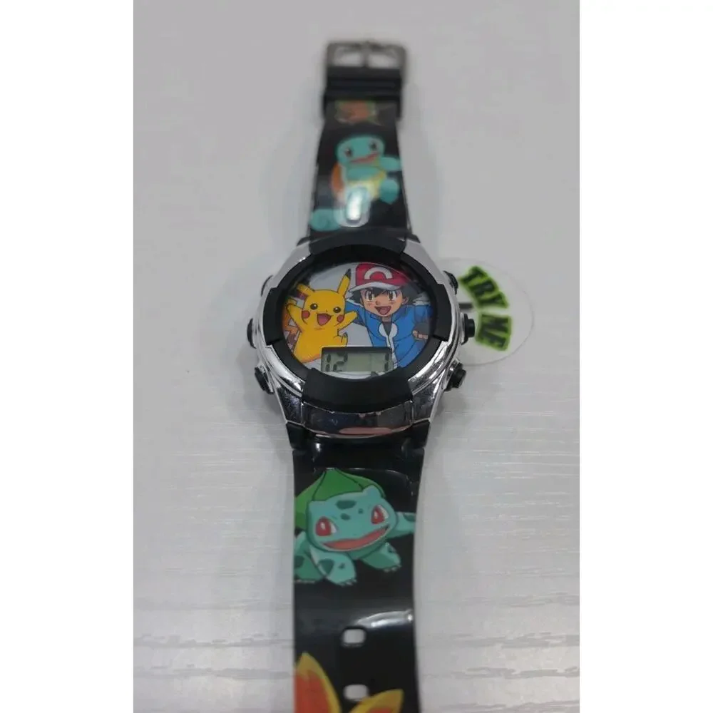 Pokemon Pikachu & Ash Digital Flashing LCD Digital Watch New Battery W256